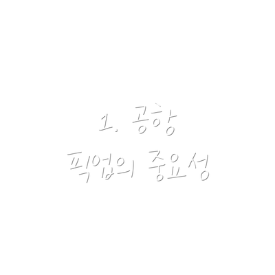 1. 공항 픽업의 중요성