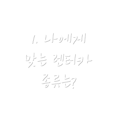 1. 나에게 맞는 렌터카 종류는?