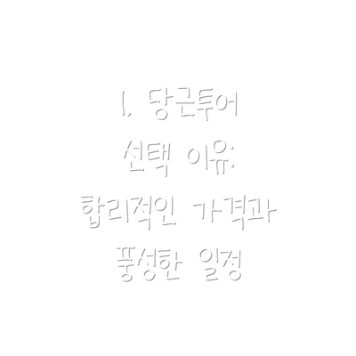 1. 당근투어 선택 이유: 합리적인 가격과 풍성한 일정