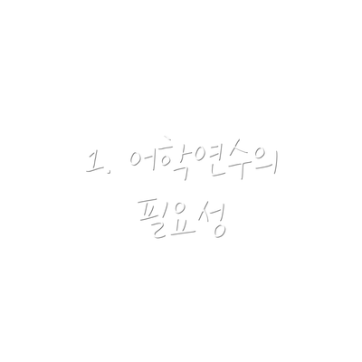 1. 어학연수의 필요성
