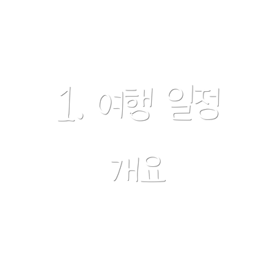 1. 여행 일정 개요