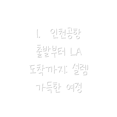 1.  인천공항 출발부터 LA 도착까지: 설렘 가득한 여정