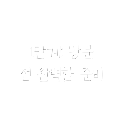 1단계: 방문 전 완벽한 준비