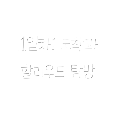1일차: 도착과 할리우드 탐방