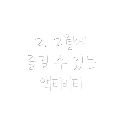 2. 12월에 즐길 수 있는 액티비티