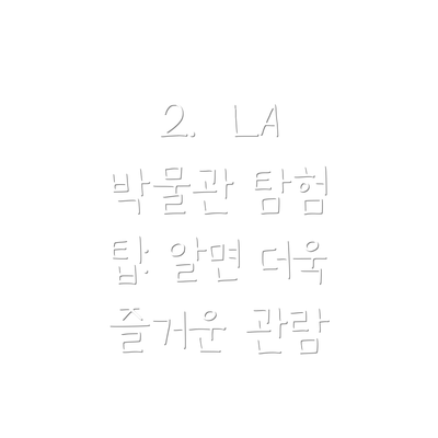 2.  LA 박물관 탐험 팁: 알면 더욱 즐거운 관람