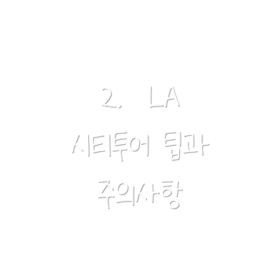 2.  LA 시티투어 팁과 주의사항