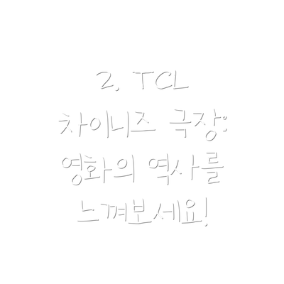 2. TCL 차이니즈 극장: 영화의 역사를 느껴보세요!