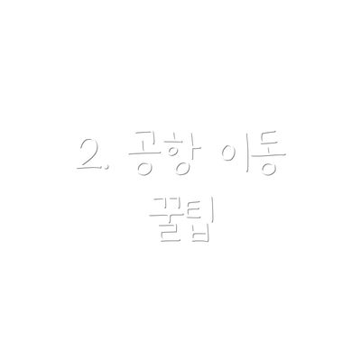2. 공항 이동 꿀팁