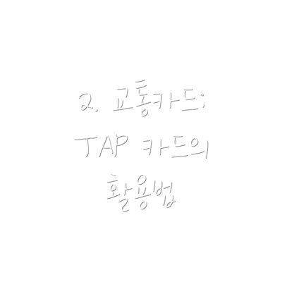 2. 교통카드: TAP 카드의 활용법