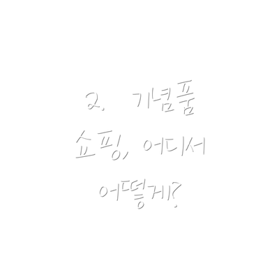 2.  기념품 쇼핑, 어디서 어떻게?