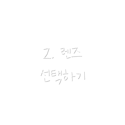 2. 렌즈 선택하기