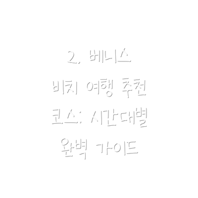 2. 베니스 비치 여행 추천 코스: 시간대별 완벽 가이드