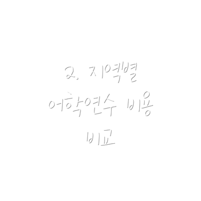 2. 지역별 어학연수 비용 비교