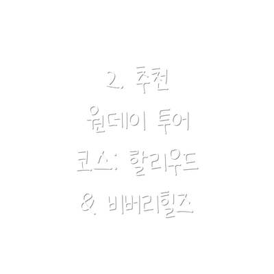 2. 추천 원데이 투어 코스: 할리우드 & 비버리힐즈
