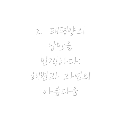2.  태평양의 낭만을 만끽하다: 해변과 자연의 아름다움