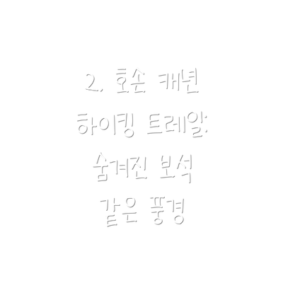 2. 호손 캐년 하이킹 트레일: 숨겨진 보석 같은 풍경