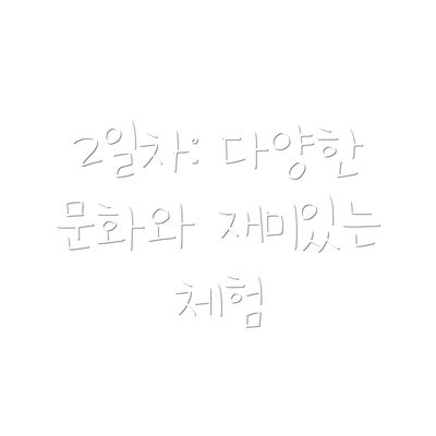 2일차: 다양한 문화와 재미있는 체험