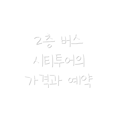 2층 버스 시티투어의 가격과 예약