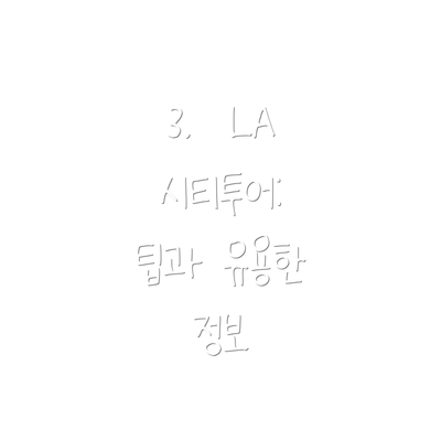 3.  LA 시티투어:  팁과 유용한 정보