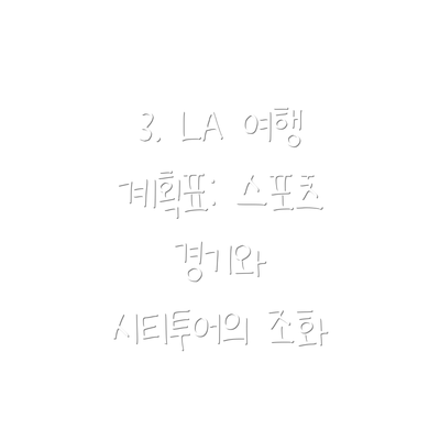3. LA 여행 계획표: 스포츠 경기와 시티투어의 조화