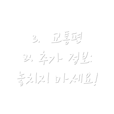 3.  교통편 & 추가 정보: 놓치지 마세요!