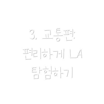 3. 교통편: 편리하게 LA 탐험하기