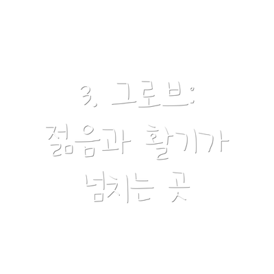 3. 그로브:  젊음과 활기가 넘치는 곳