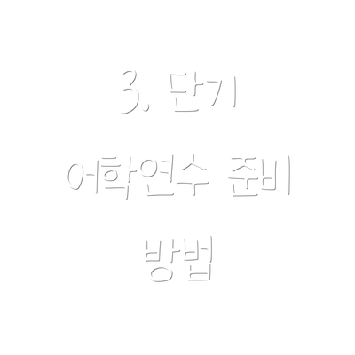 3. 단기 어학연수 준비 방법