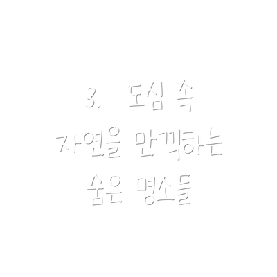 3.  도심 속 자연을 만끽하는 숨은 명소들