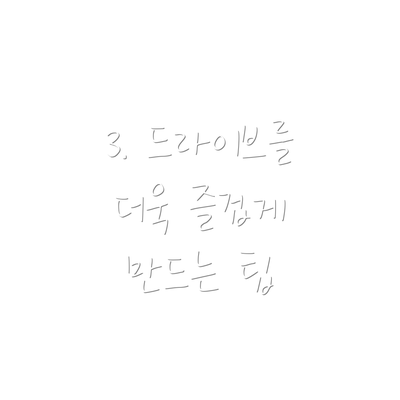 3. 드라이브를 더욱 즐겁게 만드는 팁