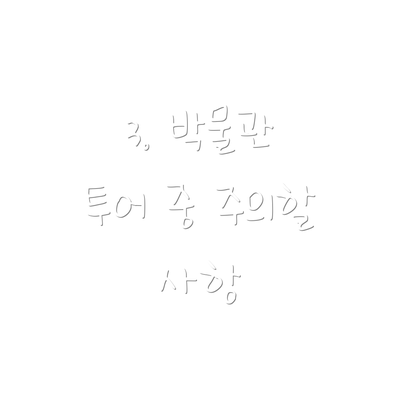 3. 박물관 투어 중 주의할 사항