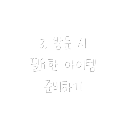 3. 방문 시 필요한 아이템 준비하기