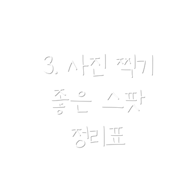 3. 사진 찍기 좋은 스팟 정리표