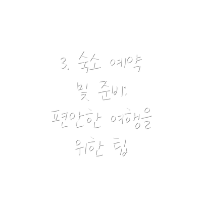 3. 숙소 예약 및 준비: 편안한 여행을 위한 팁