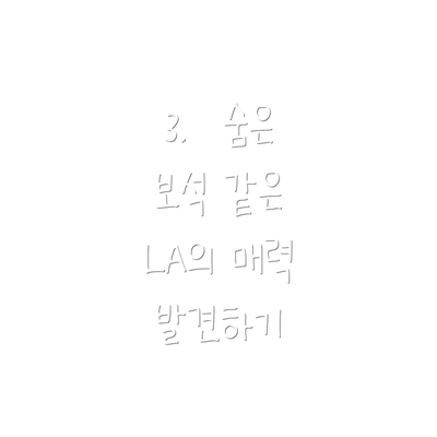 3.  숨은 보석 같은 LA의 매력 발견하기