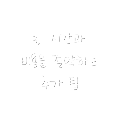 3.  시간과 비용을 절약하는 추가 팁