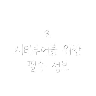3.  시티투어를 위한 필수 정보