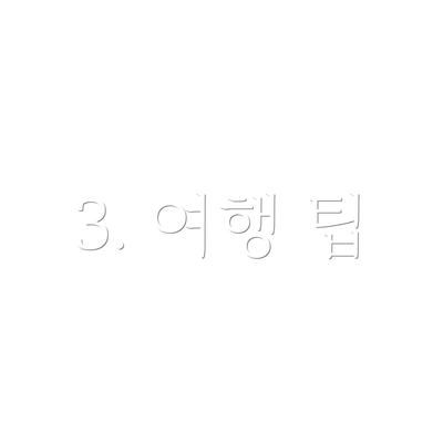 3. 여행 팁
