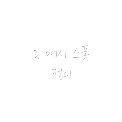 3. 예시 스폿 정리