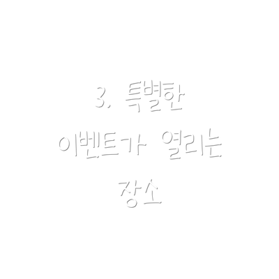3. 특별한 이벤트가 열리는 장소