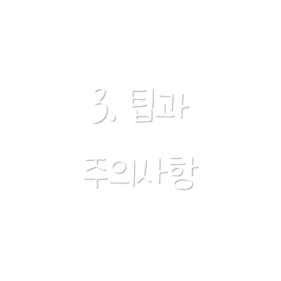 3. 팁과 주의사항