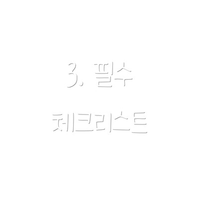3. 필수 체크리스트