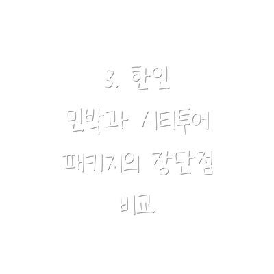 3. 한인 민박과 시티투어 패키지의 장단점 비교