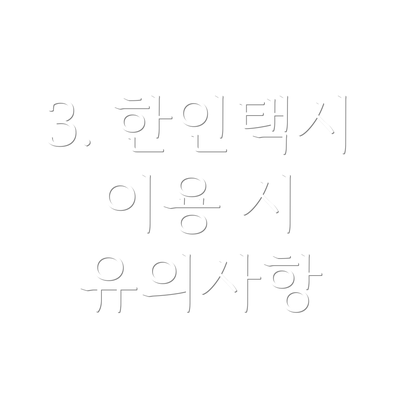 3. 한인택시 이용 시 유의사항