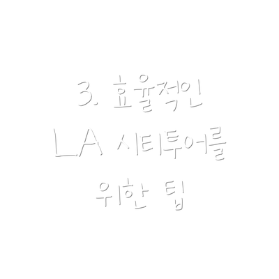 3. 효율적인 LA 시티투어를 위한 팁