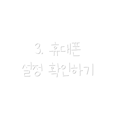3. 휴대폰 설정 확인하기