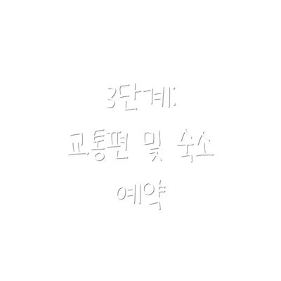 3단계:  교통편 및 숙소 예약