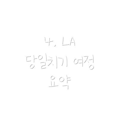 4. LA 당일치기 여정 요약
