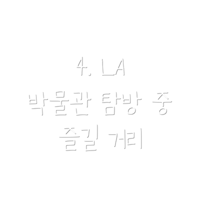 4. LA 박물관 탐방 중 즐길 거리